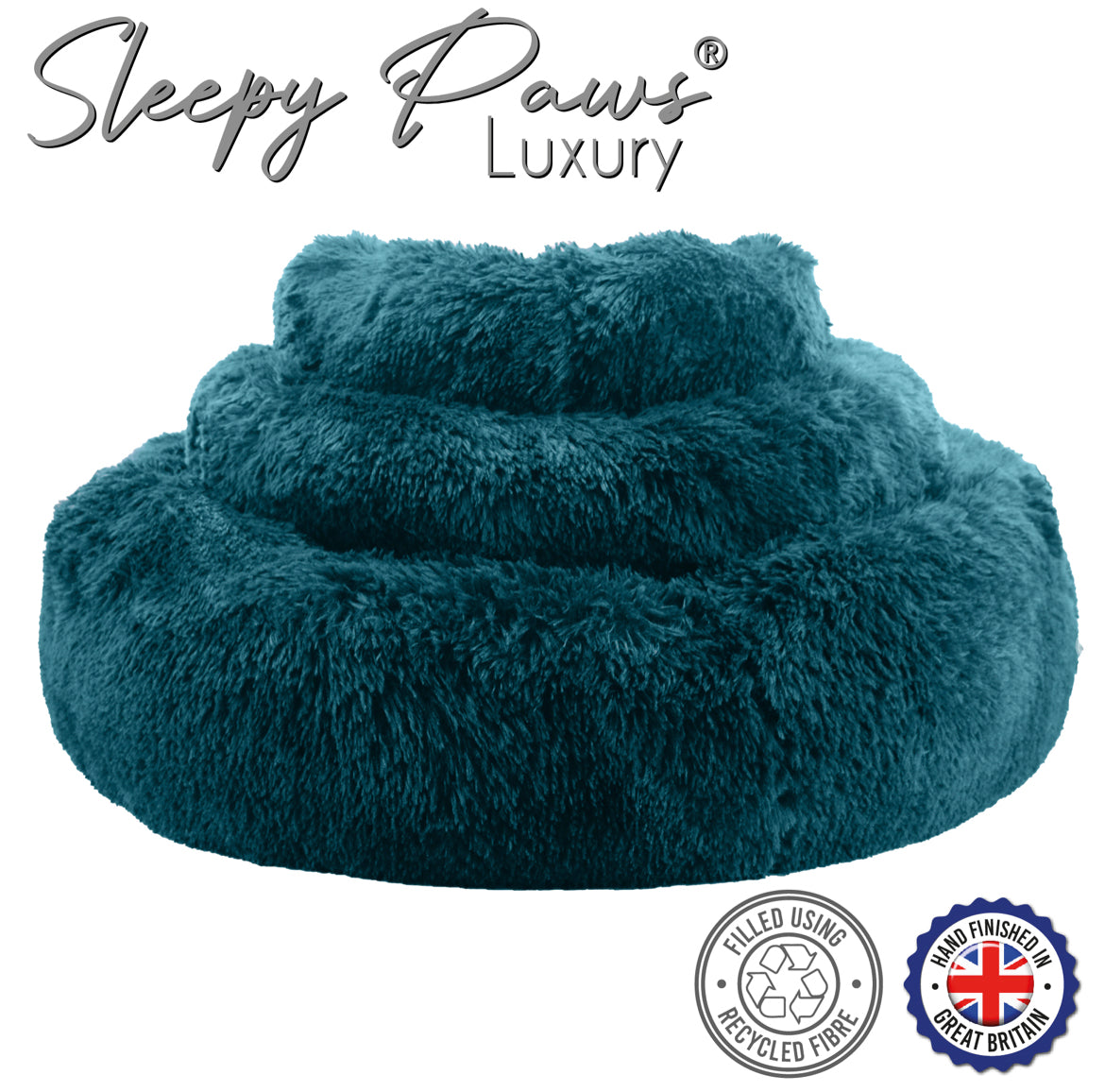 Ancol Teal Plush Donut Bed - Large