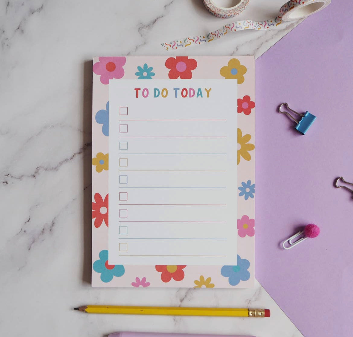 To Do List Floral Notepad