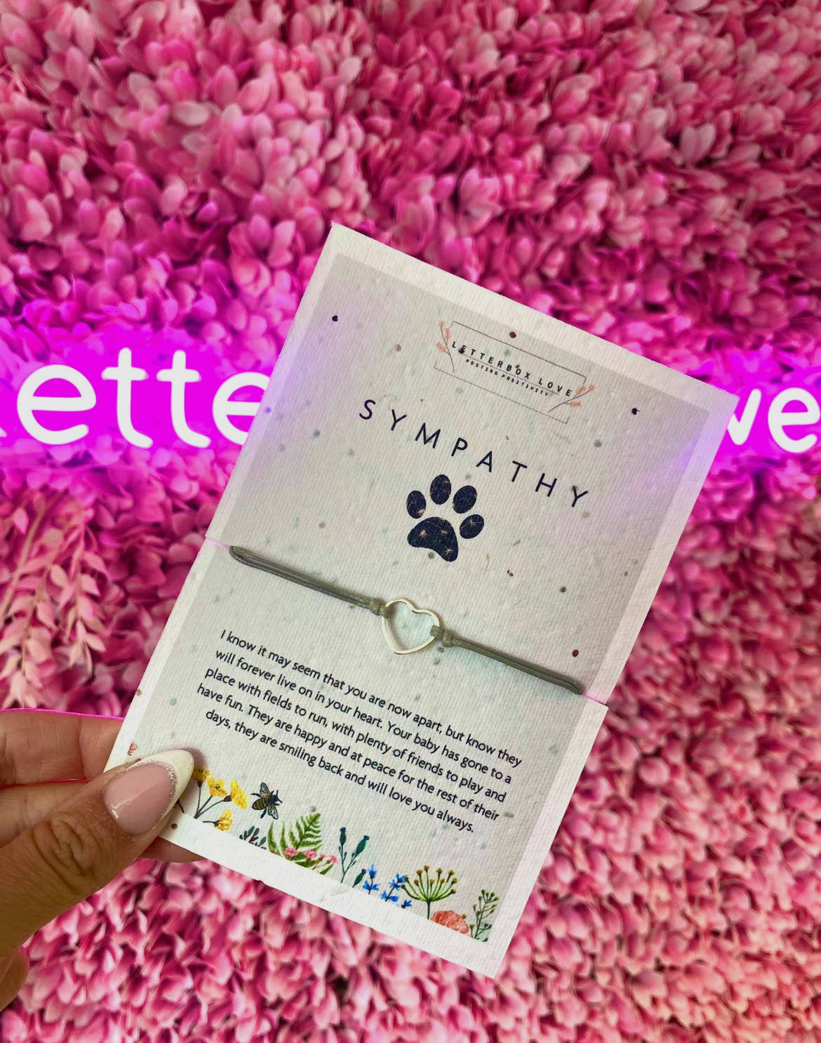 Sympathy Pet Loss - Seeded Card And Wish Bracelet