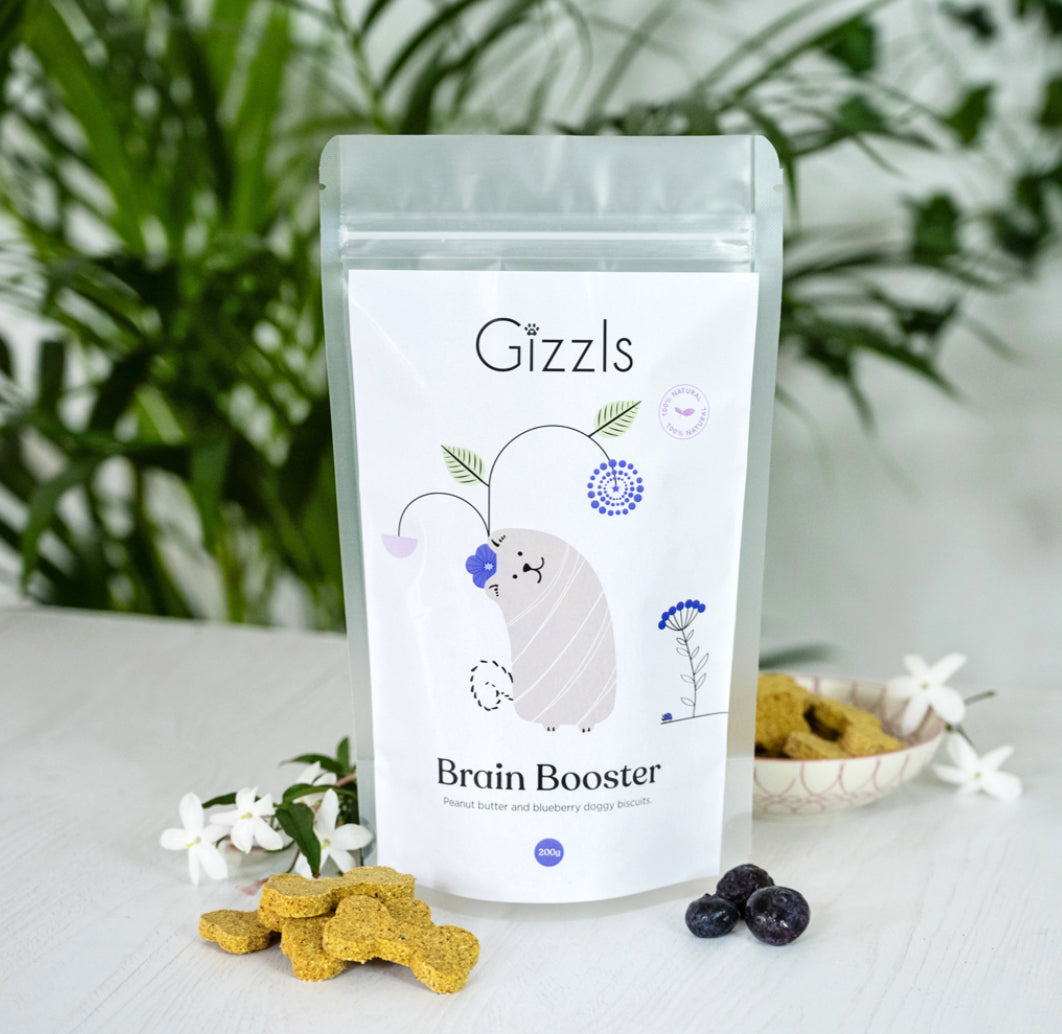 Gizzls Peanut Butter And Blueberry Dog Treats 200g