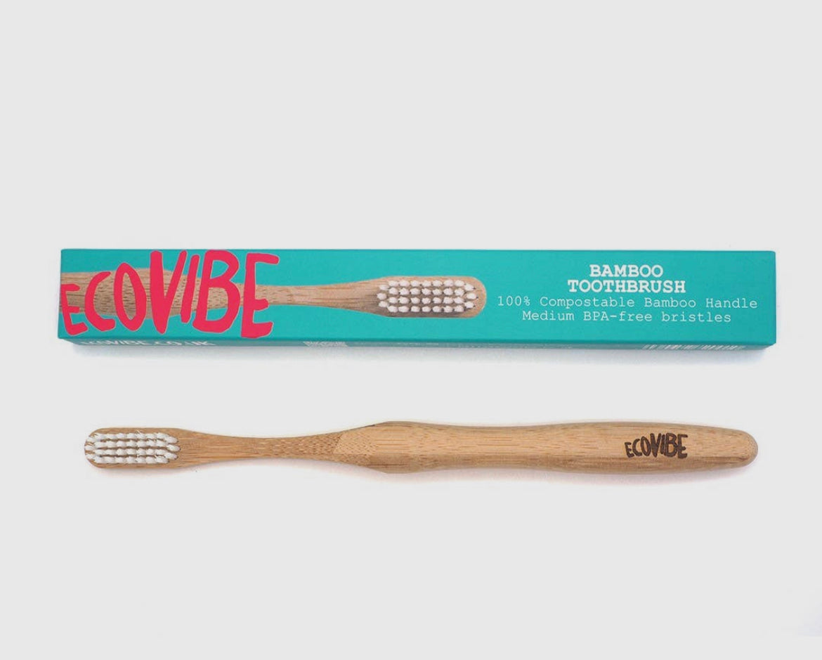 EcoVibe Natural Bamboo Toothbrush With Medium Bristles