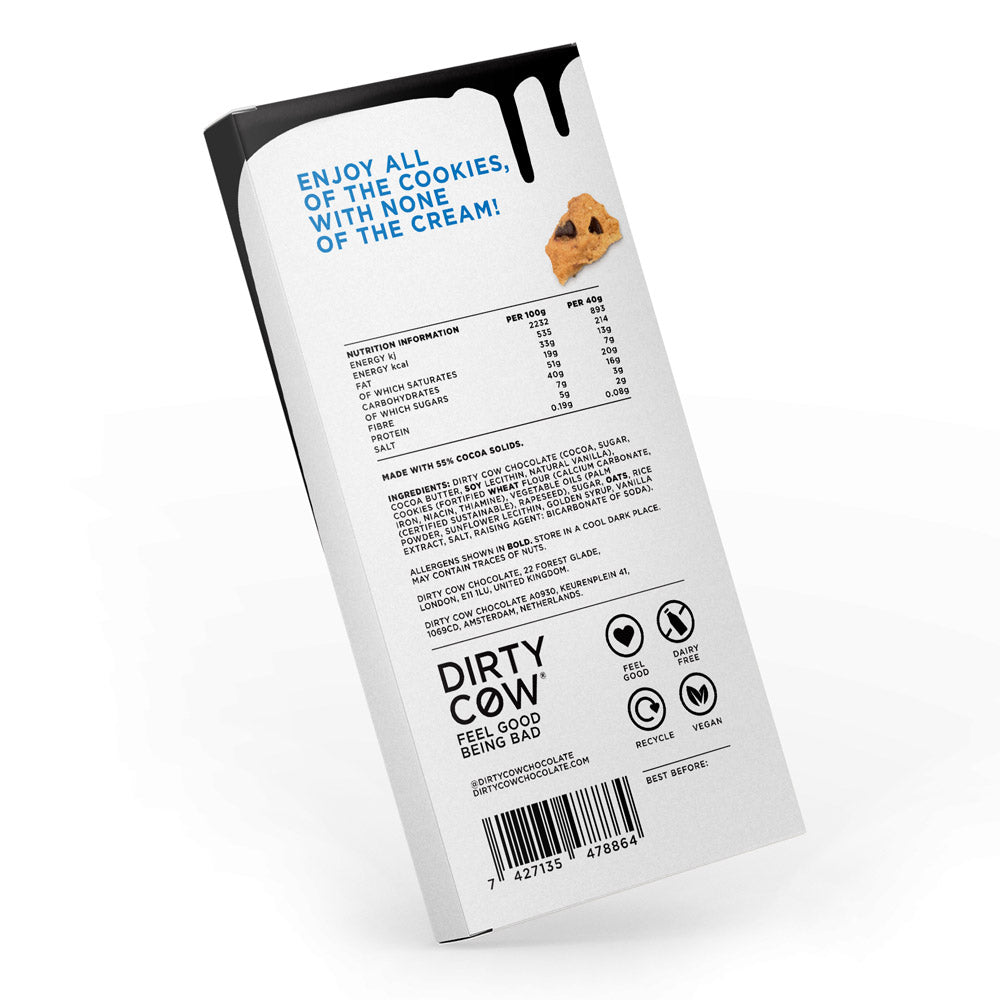 Dirty Cow Plant Based Vegan Chocolate Bar - Cookies No Cream