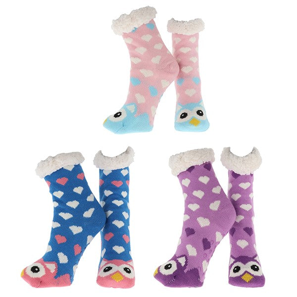 Nuzzles Ladies Cosy Socks - Owl Print