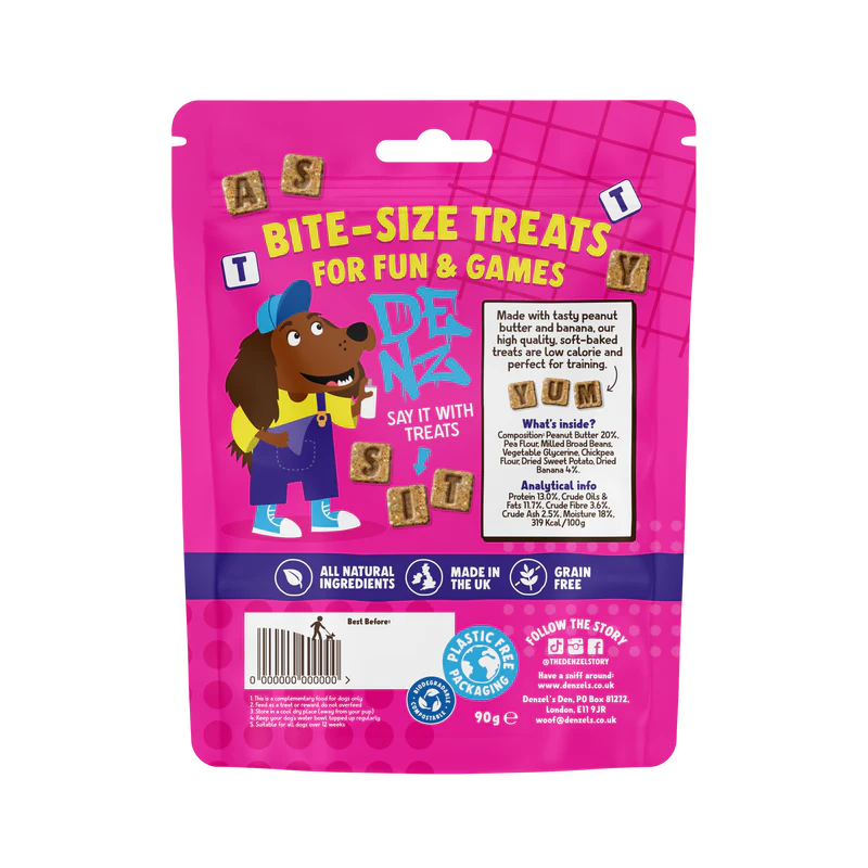 Denzel’s Letters - Peanut Butter And Banana Dog Treats