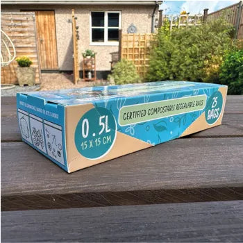 Compostable Resealable Bags Small - 0.5 Litre (25 bags)