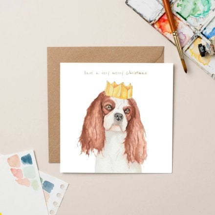 Crowned Cavalier Christmas Greeting Card