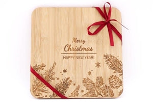 Festive Bamboo Chopping Board - Square