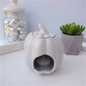 Pumpkin With Lid Wax Melt/Oil Burner - Grey