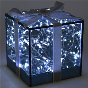 Christmas Present LED Decoration- Silver