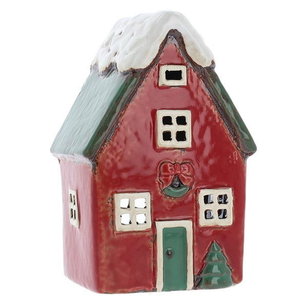 Village Pottery Christmas House Tealight Holder
