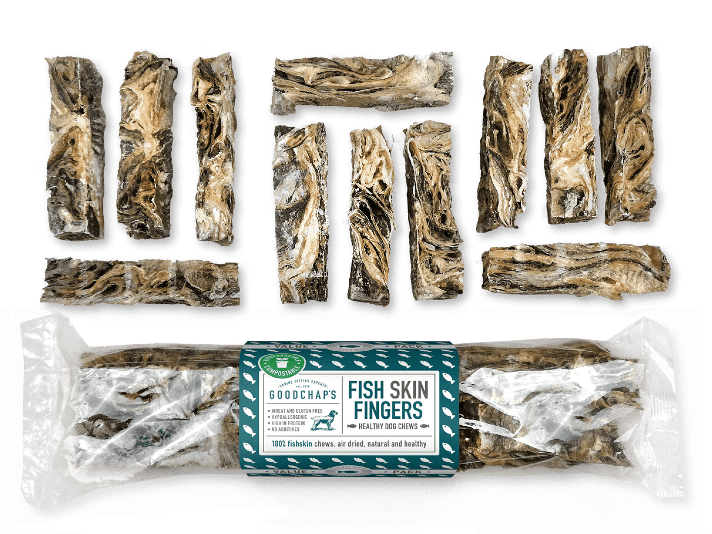 Goodchaps Fish Fingers Value Pack Healthy Dog Chews