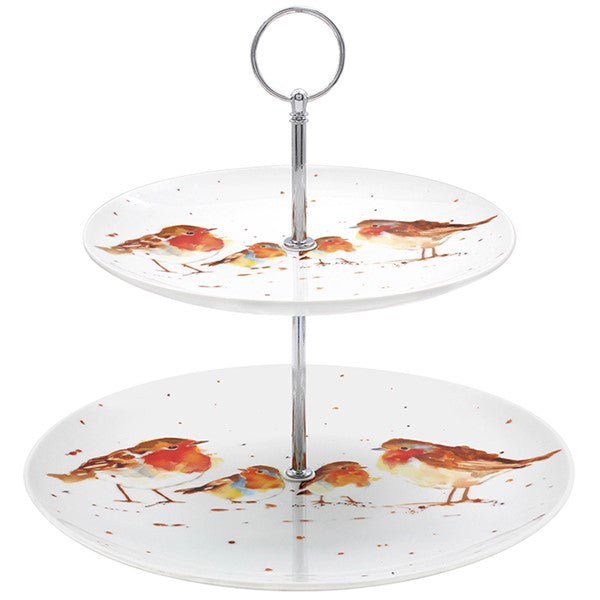 Winter Robins Cake Stand