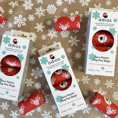 Adios Christmas Compostable Dog Poo Bags