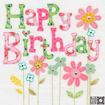 Happy Birthday Card - Vintage Flowers