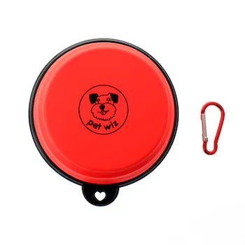 Pet Wiz Collapsible Silicone Bowl For Dogs - Red