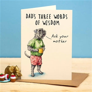 Cartoon Fathers Day Card - Words Of Wisdom