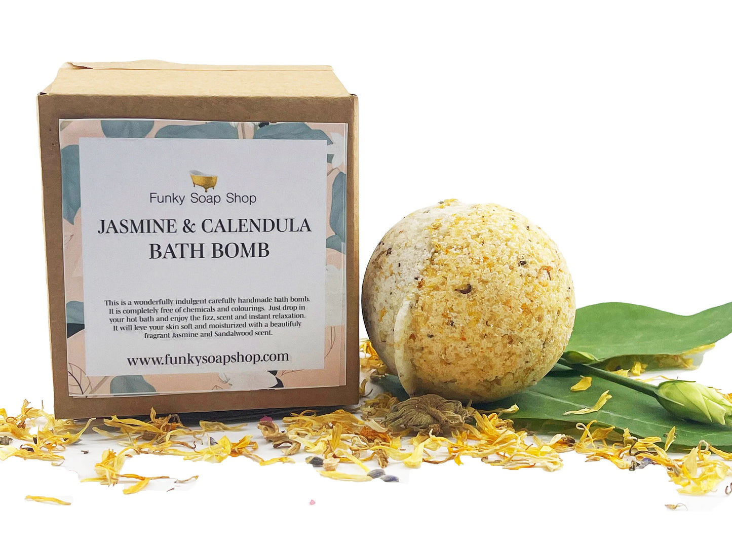 Funky Soap Shop Jasmine And Calendula Bath Bomb