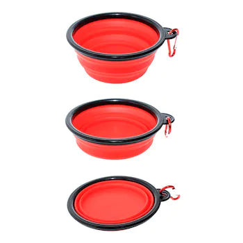 Pet Wiz Collapsible Silicone Bowl For Dogs - Blue