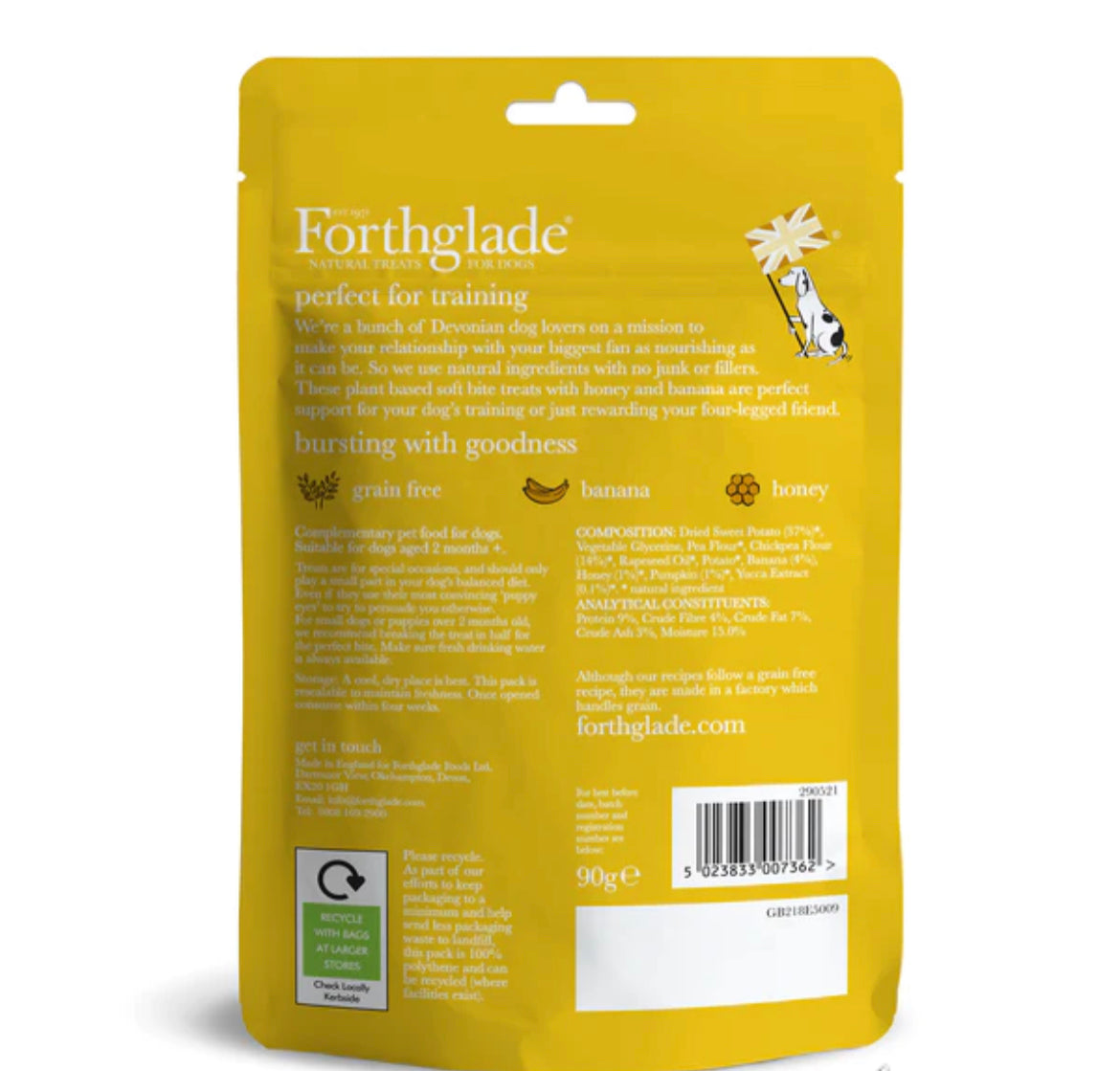 Forthglade Soft Bite Dog Treats - Honey And Banana