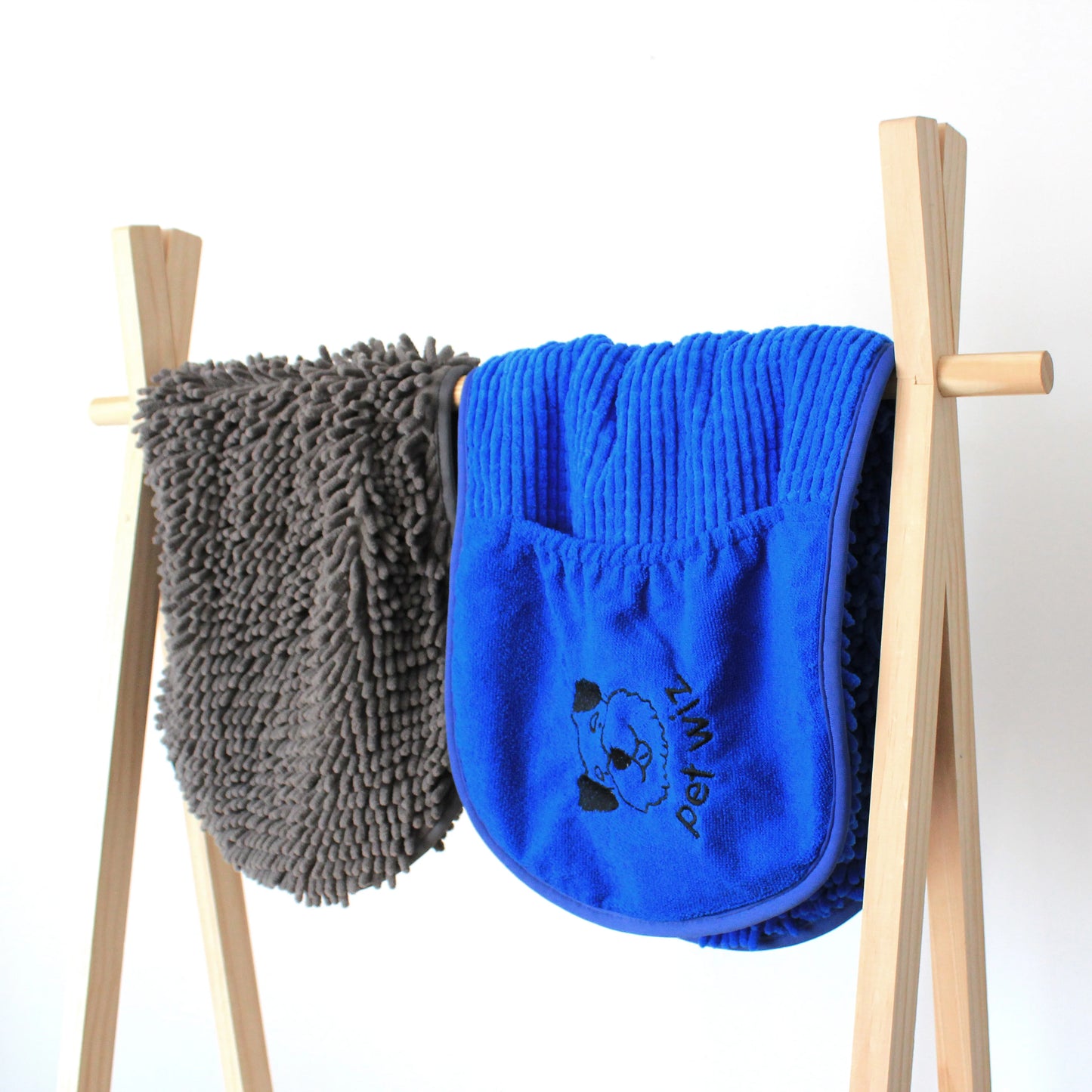 Pet Wiz Quick Drying Microfibre Noodle Towel - Grey
