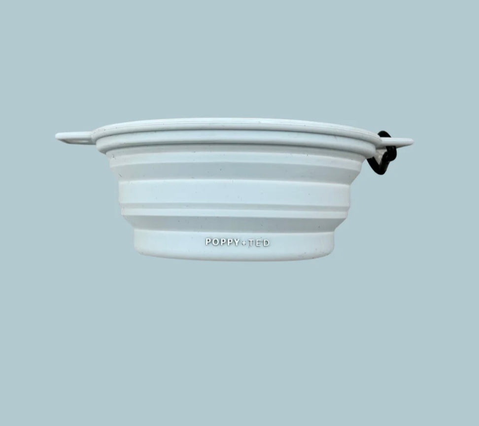 Poppy + Ted Luxe Collapsible Dog Travel Bowl - Grey