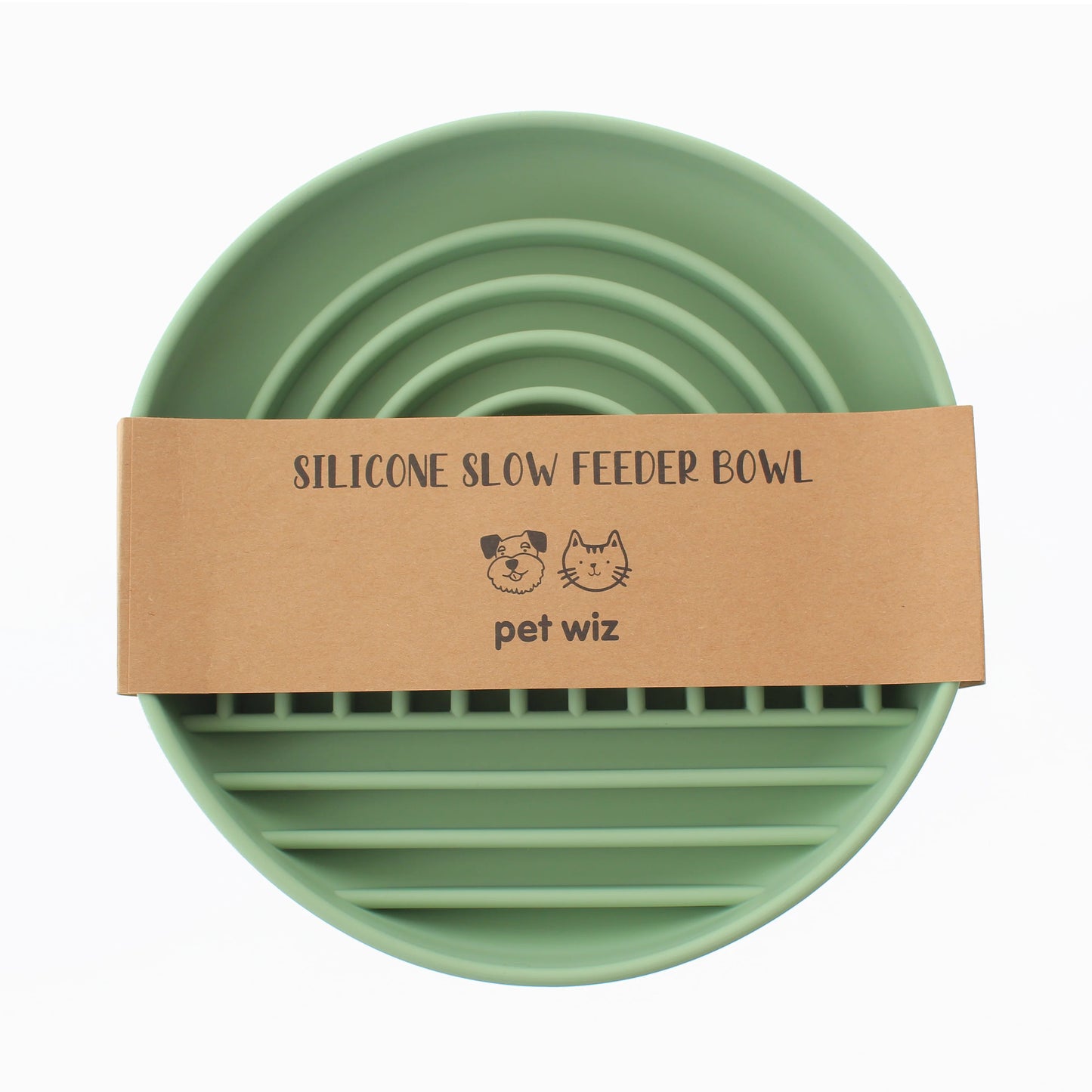 Pet Wiz Silicone Slow Feeder Bowl With Suction Base - Slate Grey