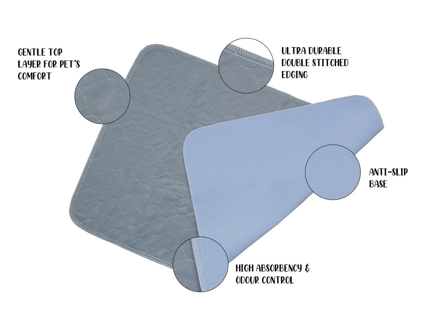 Pet Wiz Two Pack of Reusable And Washable Pet Pads - Small