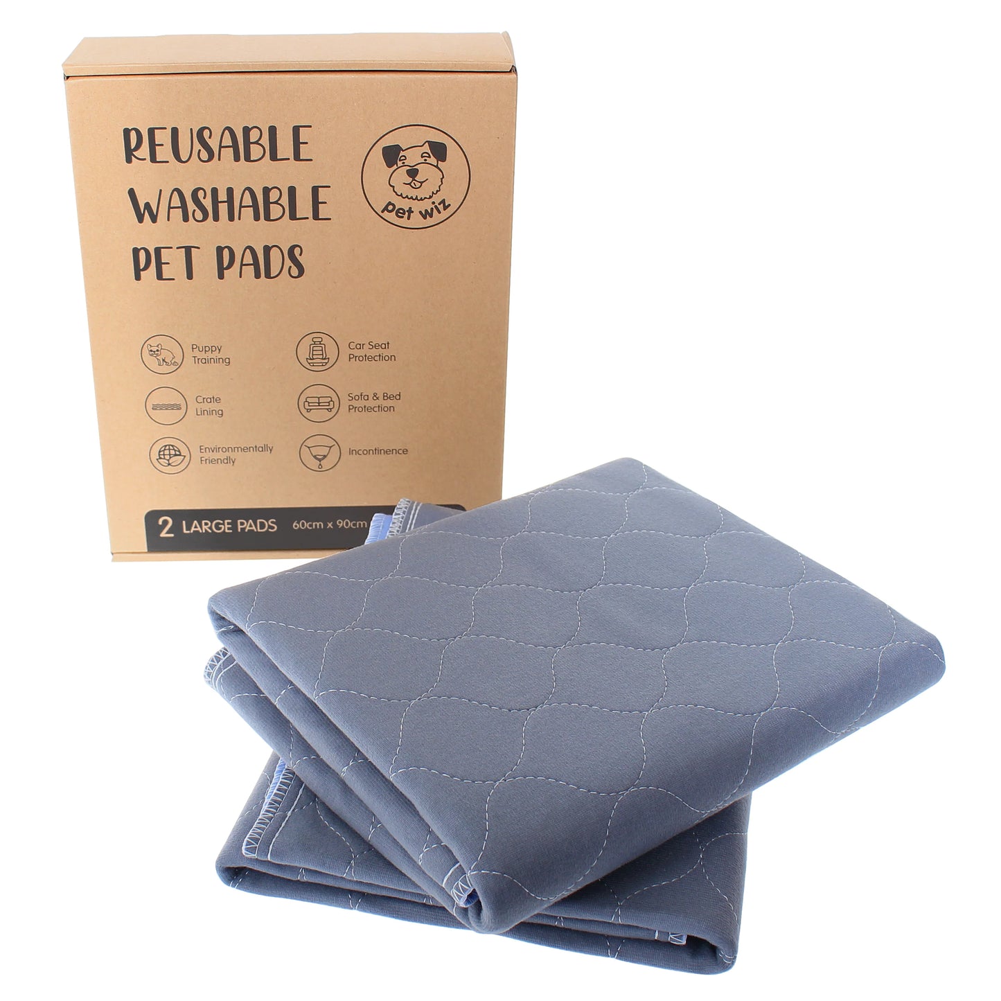 Pet Wiz Two Pack of Reusable And Washable Pet Pads - Small
