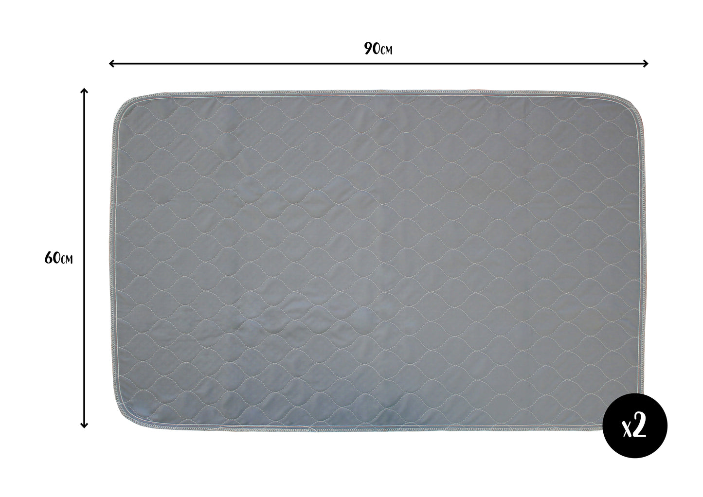Pet Wiz Two Pack of Reusable And Washable Pet Pads - Large