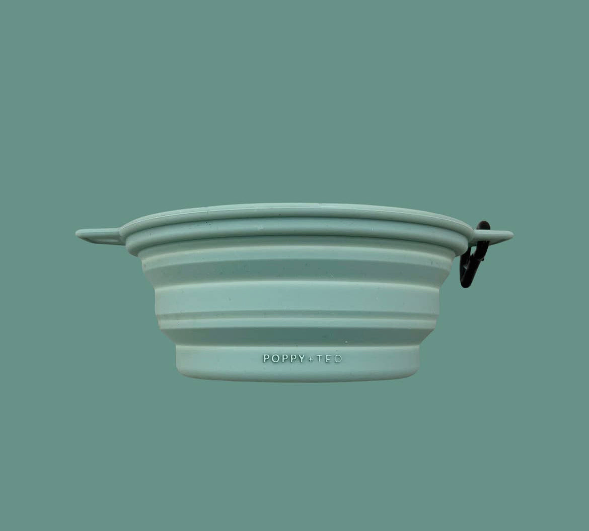 Poppy + Ted Luxe Collapsible Dog Travel Bowl - Green