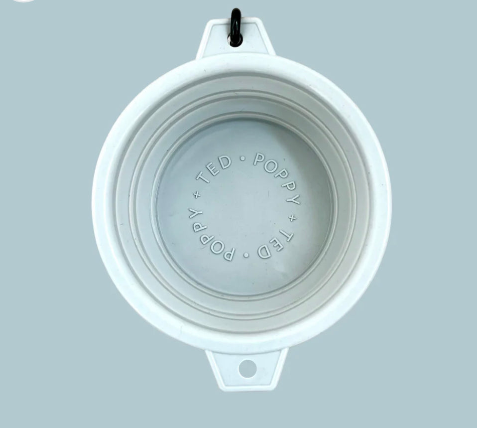Poppy + Ted Luxe Collapsible Dog Travel Bowl - Grey