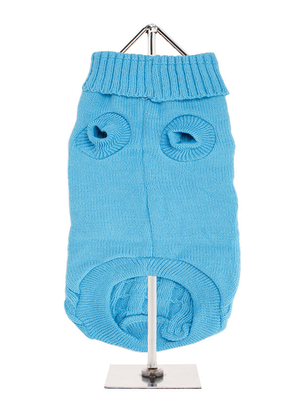 Blue Cable Knit Dog Jumper