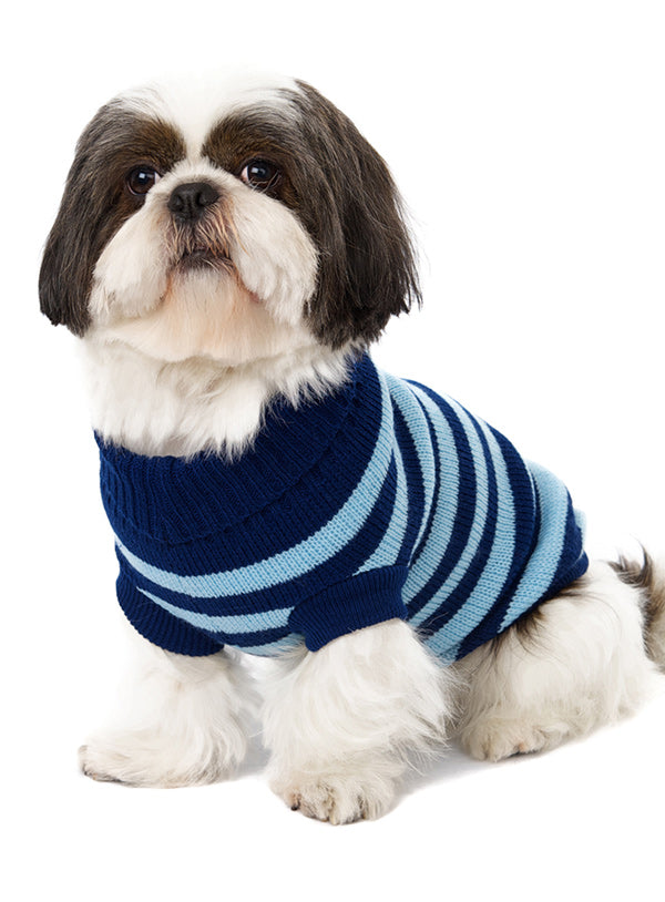 Blue Striped Dog Jumper