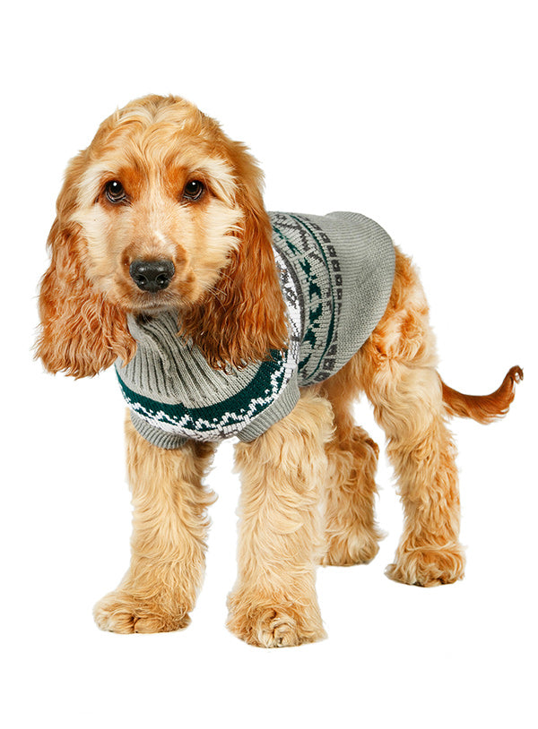 Grey Fairisle Dog Jumper