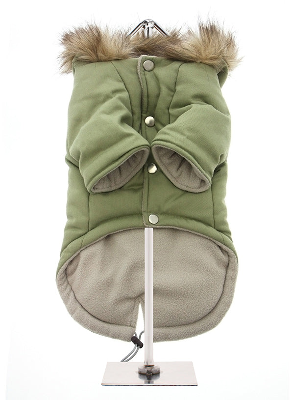 Khaki Fishtail Dog Parka Coat