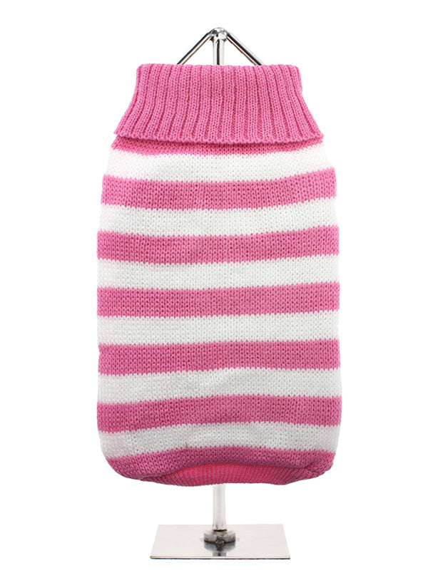Pink & White Candy Stripe Dog Jumper