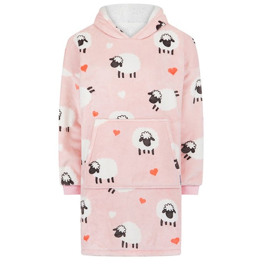 Fluffy Sheep Print Hoodzie Oversized Blanket Hoodie