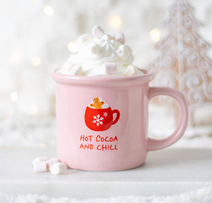 Pink Hot Cocoa And Chill Mug