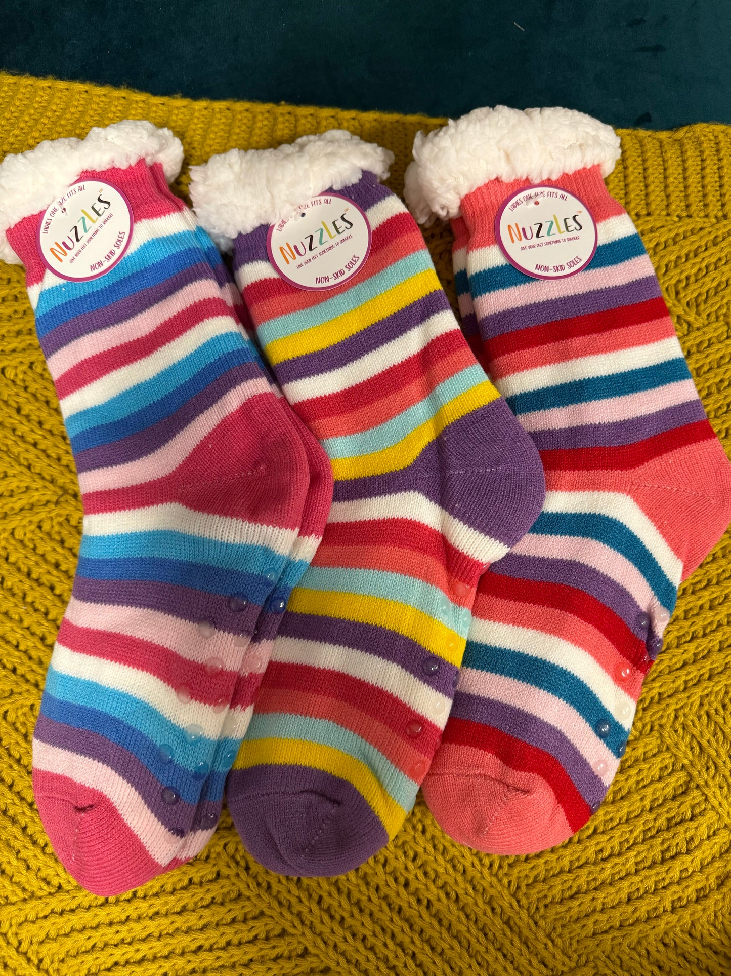 Nuzzles Ladies Cosy Socks - Stripes