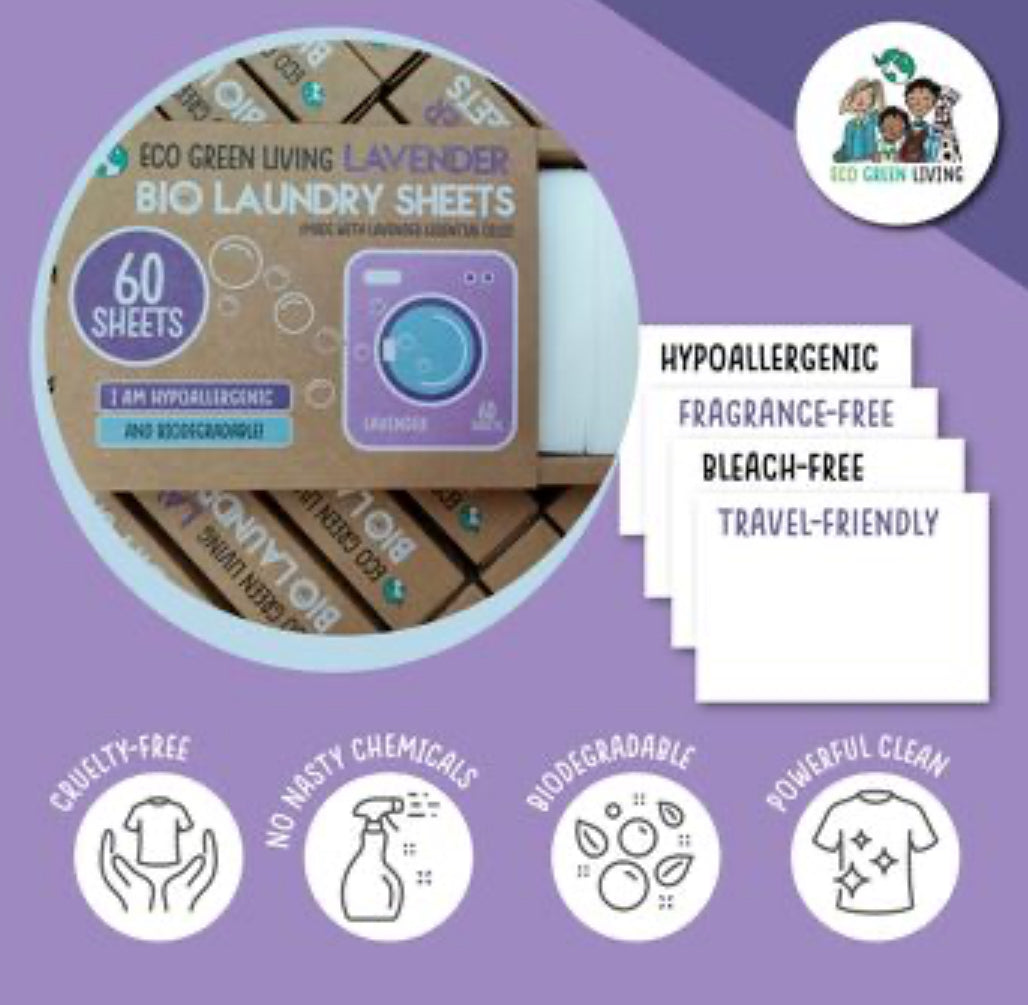 Eco Green Living Laundry Detergent Sheets x 60 - Lavender