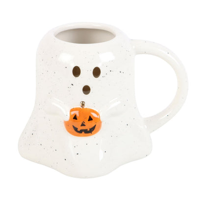 Ghost Shaped Mug With Pumpkin