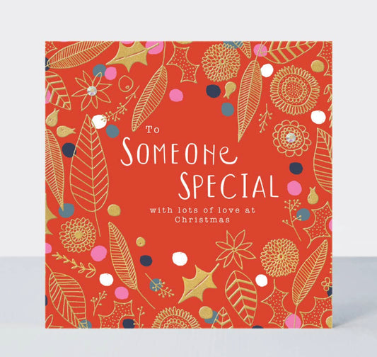 Good Tidings - Someone Special Red And Gold Foil Wreath Card