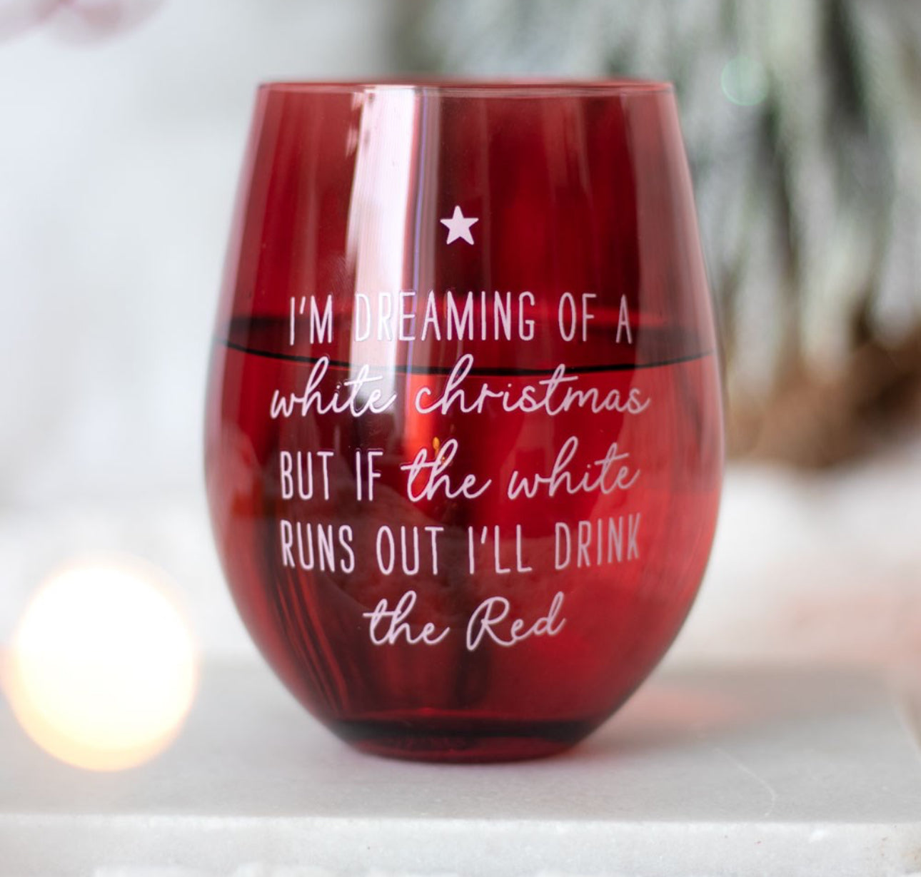 Dreaming Of A White Christmas Stemless Glass