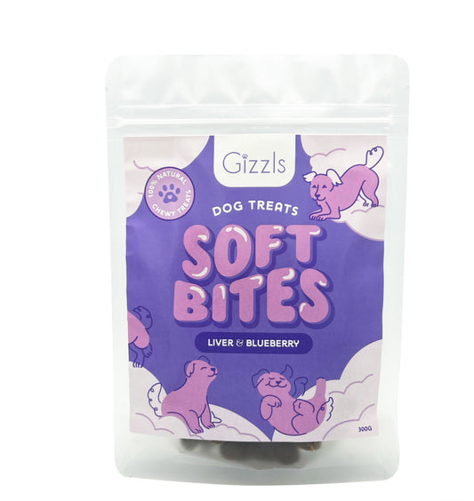 Gizzls Liver And Blueberry Soft Dog Treats 300g