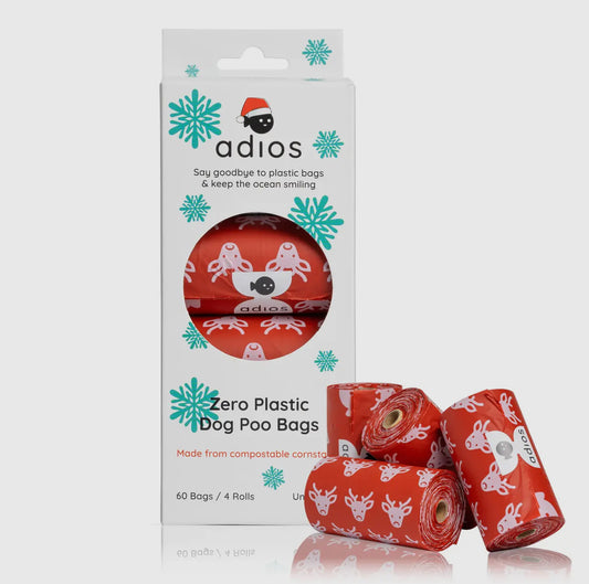 Adios Christmas Compostable Dog Poo Bags