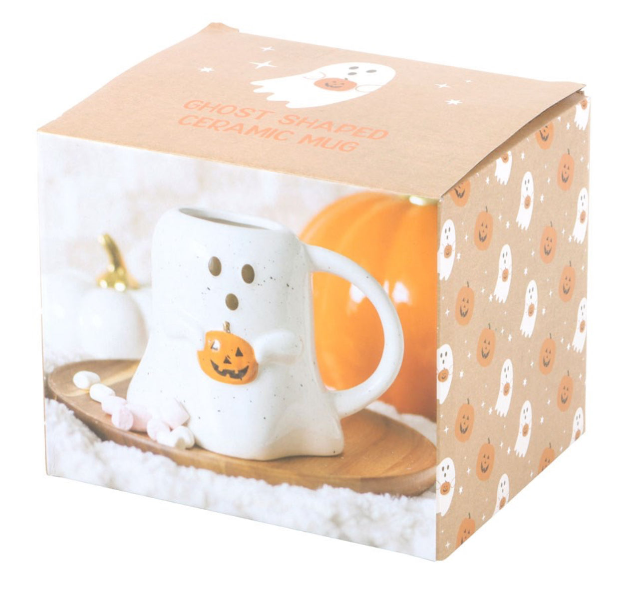 Ghost Shaped Mug With Pumpkin