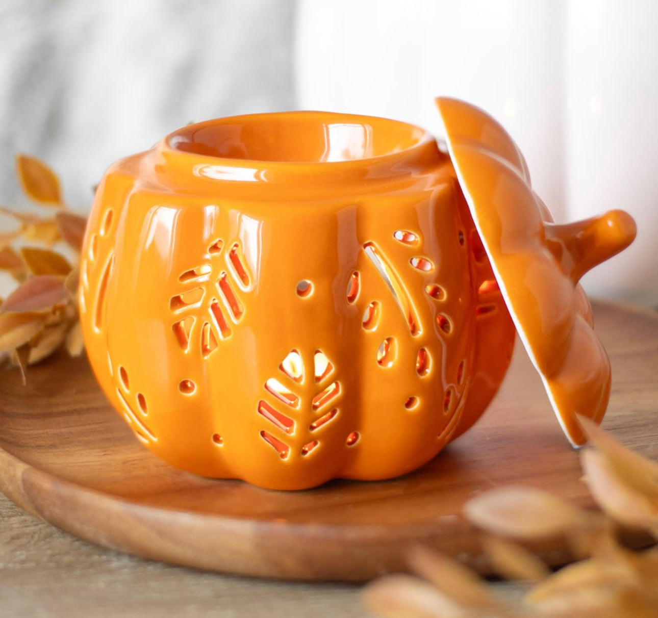 Orange Autumn Leaves Pumpkin Oil Burner