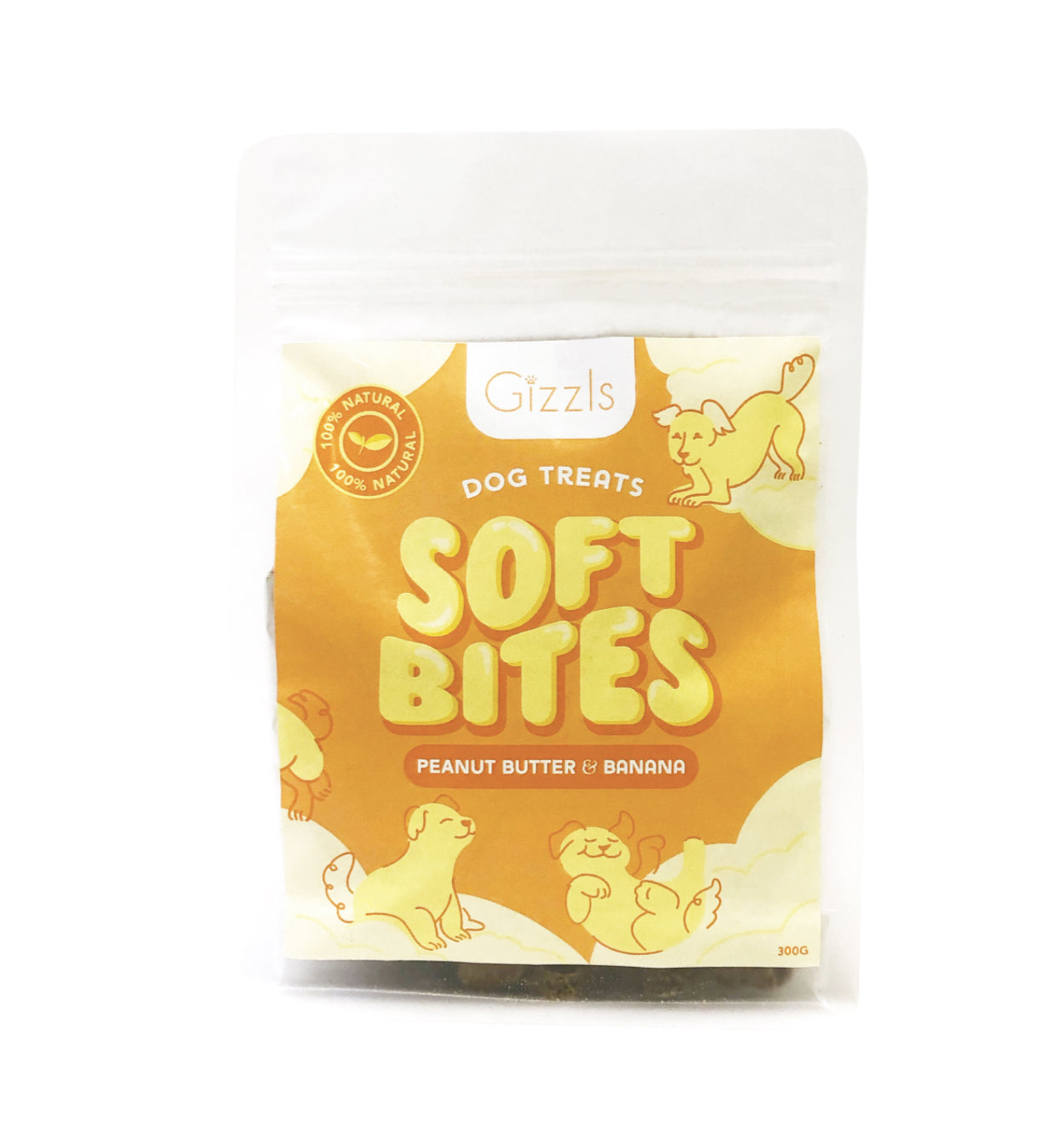 Gizzls Peanut Butter And Banana Soft Dog Treats 300g