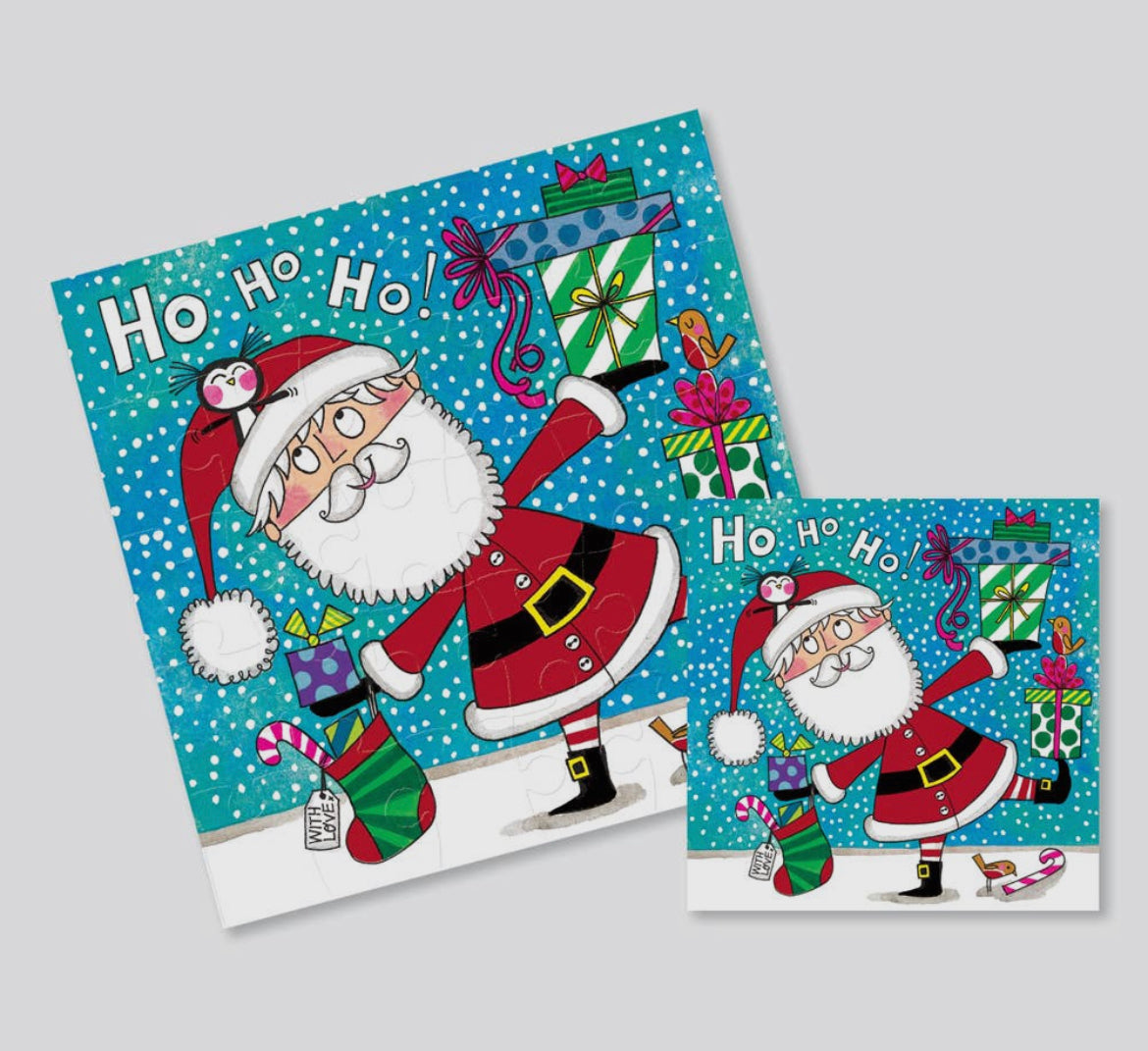 Christmas Jigsaw Card - Santa Ho Ho Ho
