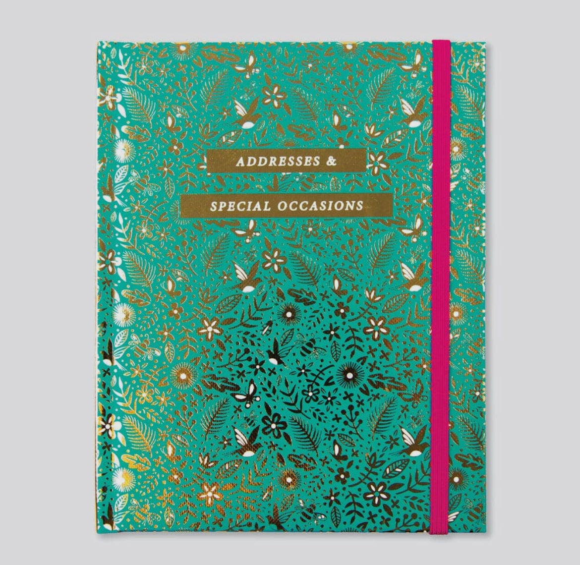 Teal And Gold Floral Address Book